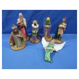 Handpainted Ceramic Nativity Scene Figures