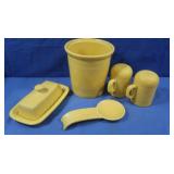 Sunflower Fiestaware Cannister, S&P Shakers,