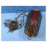 Vintage Stained-Glass Swag Pendant Lamp