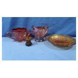 Vintage Indiana Glass Amberina Sugar Bowl