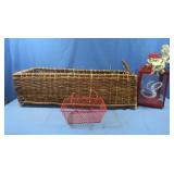 Red Lantern w/ "S", Metal Basket,Grapevine