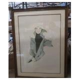 Framed Christine Rosewood Lithograph 30x39.5"