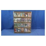Vintage Trading Cards in Gold Framed Case