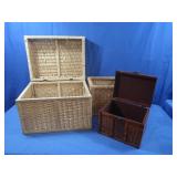 Wicker Basket w/lid 15.75x12.25x11.75",Wicker Box