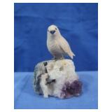 Peter Muller Handcarved White Bird on Crystal