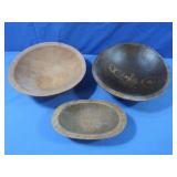 Wooden Bowls and Dough Bowl