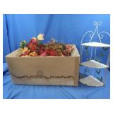 Metal Corner Shelf 21H x 7" Deep, Floral Stems