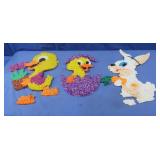 Vintage Easter Popcorn Decorations *2 w/broken