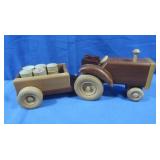Heirloom Toys Handcrafted Wooden Tractor w/ Wagon
