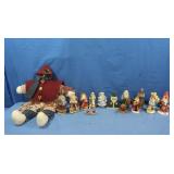 SM Ceramic Christmas Figures and Cloth Snowman