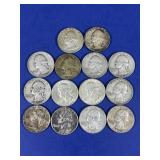 14) Pre 1965 Silver Quarters