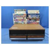 2 Drawer VHS Storage Cabinet 18x15x6.5" &VHS