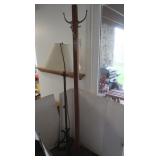 Metal Based Floor Lamp-60"H,Wooden Coat