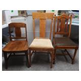 3 Misc Wooden Chairs