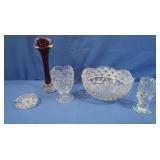 Vintage Swedish Art Glass Vase &other Glass
