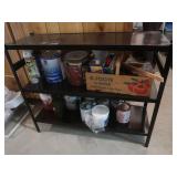 Metal Shelving Unit w/Pain,Oils,Strippers&more