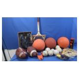 Sporting Good Items-Football,Softball,Vintage