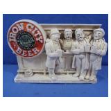 Vintage Iron City Beer Chalkware Sign-small chips