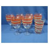 Fiestaware-6 Goblets,1 WaterGlass