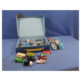 Diecast vehicles, some Matchbox, some Hot Wheels,