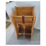 Wooden High Chair/Rocker-Exc. Cond-15.5x15.5x31"H