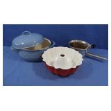 Bundt Cake Pan,Enameled Lidded Pot&Vintage Food