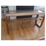 Oak&Glass Sofa Table 51.5x17x28"H-Good Cond