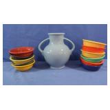 Fiestaware-Periwinkle Vase,11 Sm. Bowls