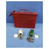 Metal Ammo Box 12x6x7.5"H w/approx 55 mixed .22