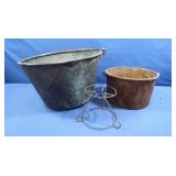 Antique Copper&Brass Pail 13x9"