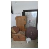 Antique Wooden Framed Bevel Glass