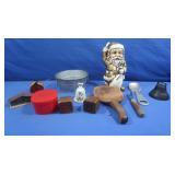Vintage Ceramic Santa Band 9"Tall, Primitive