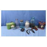 George Washington Tin,Ball Jar w/Wood