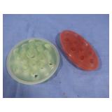 Vintage Glass Flower Frogs 5.5x3" & 5x5"