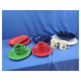 Fiestaware-Red&Blue Snowflake Platters-16"Serving