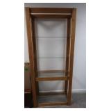 Oak Framed Glass Shelf Unit-29.5x14.25x69.5"H