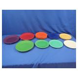 Fiestaware-7 Salad Plates,3 Dinner Plates