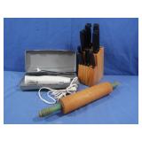 Hamilton Beach Electric Knife,Knife set in Wooden