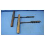 Antique T-Handle Wood Auger Drills