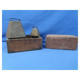 2 Vintage Cowbells&"Grafton West Va" Clay Brick