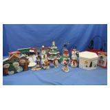 SnlowmanFigurines,Rudolph Ice Pond Set w/Tote