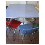 Vintage Metal Table w/Formica top&fold out