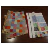 2 Handmade Patchwork Coverlets(42x56&56x39)