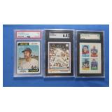 3 Graded Cards,74 Munson, 78 Guidry, & 69 Larry