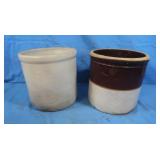 2 Vintage Crocks 7"H,Tomatoe Basket
