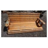 Wooden Porch Swing 55" Wide