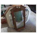 NEW Corian Framed Octagon Mirror 31/5x30"&Wood