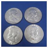 4-1963 Franklin Half Dollars 90%