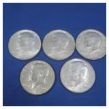 3-1964 Kennedy Half Dollars 90%,1965&1966 Kennedy