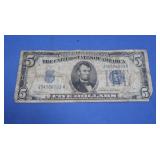 1934-A Blue Seal 5 Dollar Bill